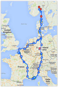 Tesla reiserute Europa 2015